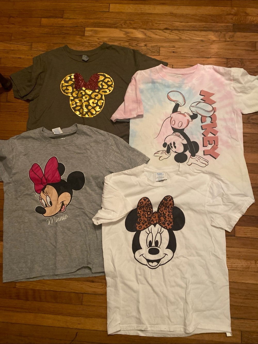 Girls Disney Mickey Minnie Mouse T-Shirt Lot 4 Pack Sizes M L XL
